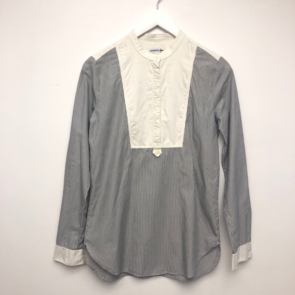 Lacoste half button up long sleeve shirt